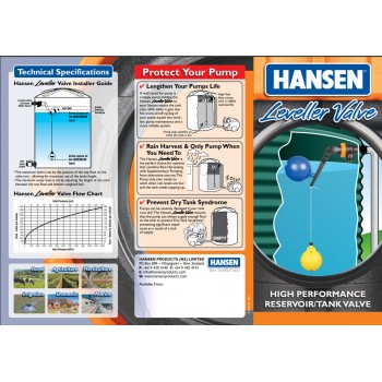 Hansen Water Tank Reservoir Leveller Valve -1275 liters/min